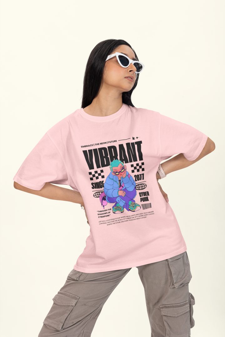 VIBRANT 2077 – Cyberpunk 240GSM Unisex Oversized Classic T-Shirts - Image 2